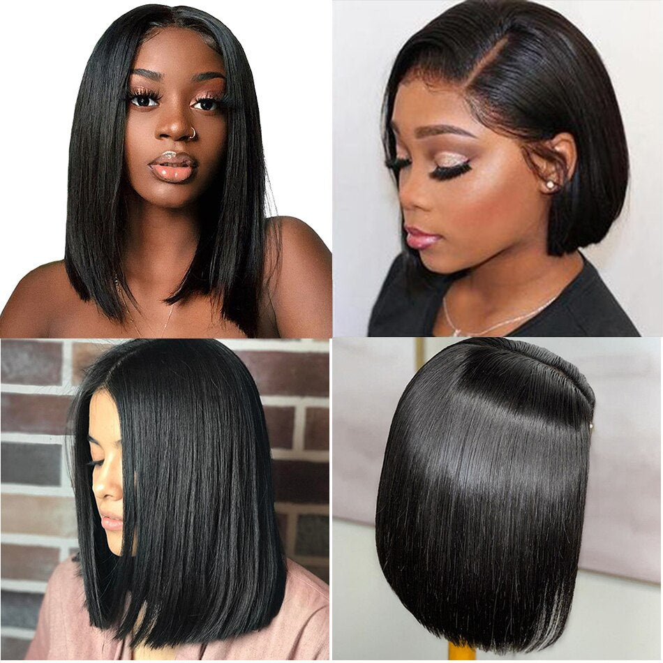 4*4 Short Lace Front Human Hair Wigs