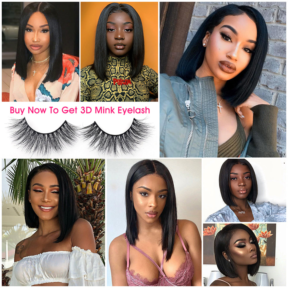 4*4 Short Lace Front Human Hair Wigs