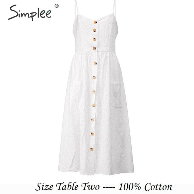 Simplee Elegant button women dress