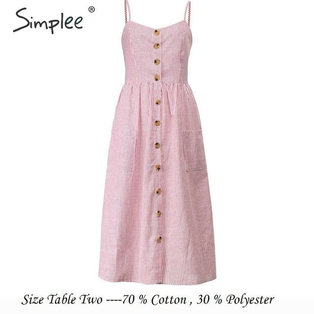 Simplee Elegant button women dress