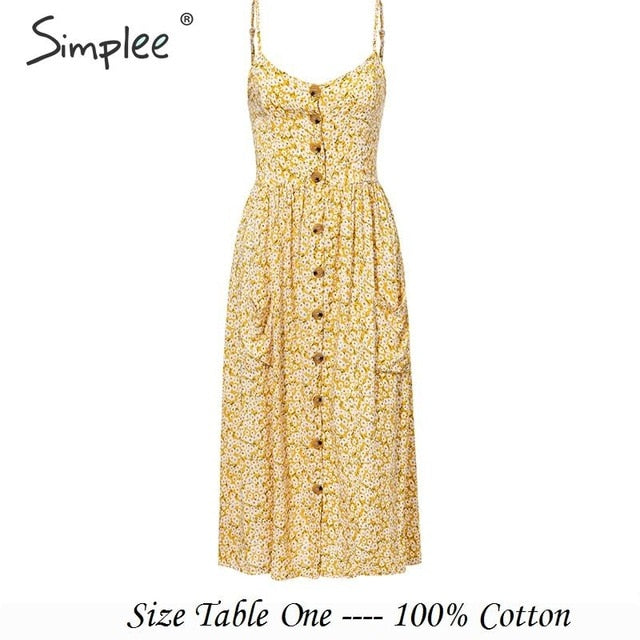 Simplee Elegant button women dress