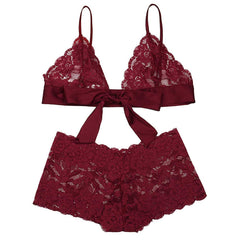 Lace Bralette Strappy Lingerie Set