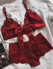 Lace Bralette Strappy Lingerie Set