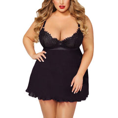 Plus Size Pretty Babydoll Set Lace Lingerie