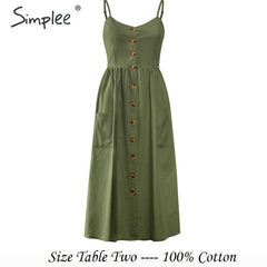 Simplee Elegant button women dress