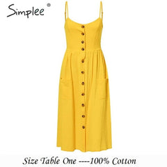 Simplee Elegant button women dress